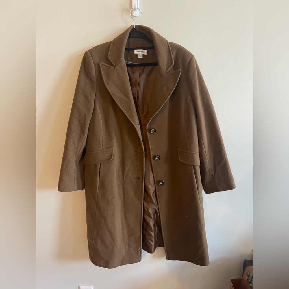 Vintage brown pea coat - Preston & York - knee length